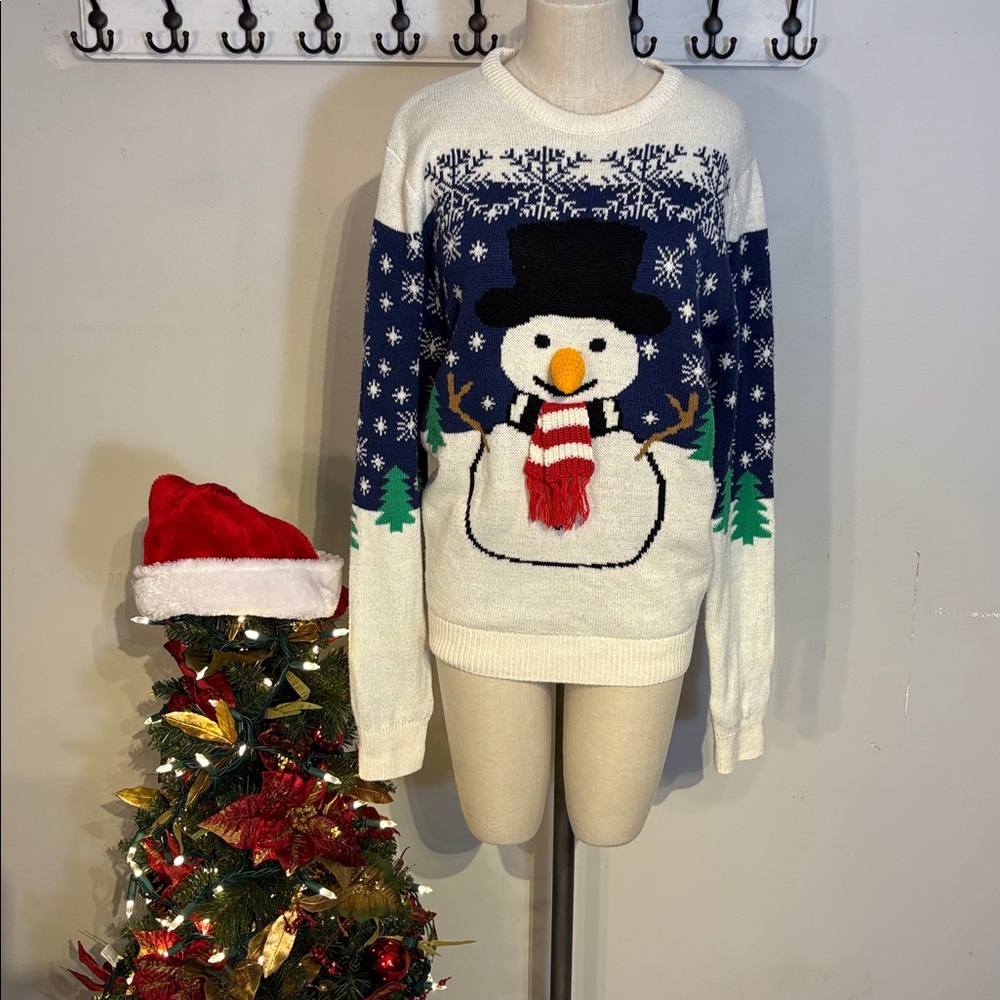 95. 3D Snowman Sweater NWOT Size Large.